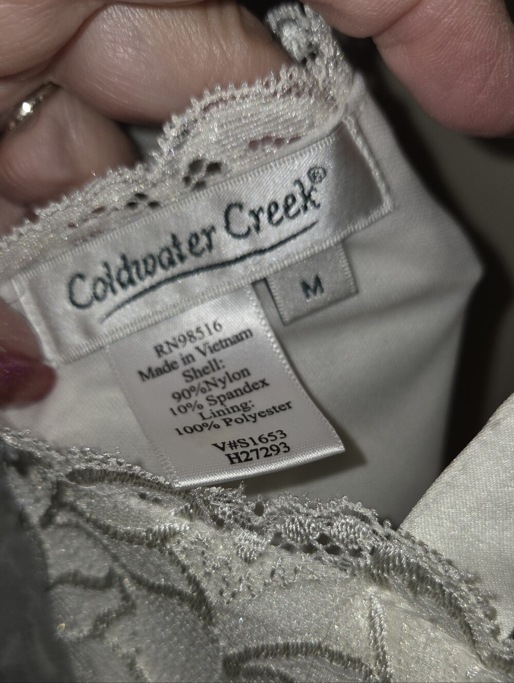 Coldwater Creek White Lace Camisole with Satin Straps - Picture 5 of 5
